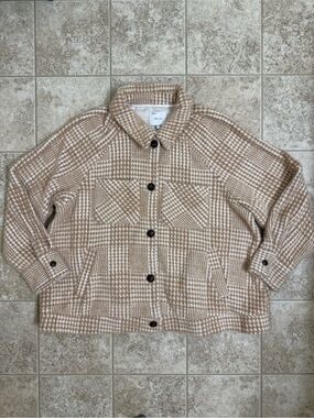 Anthropologie Greylin Houndstooth Shirt Jacket
